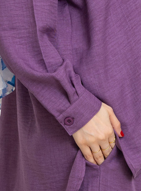 Sparkle Purple Linen Suit - Khotwh